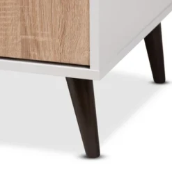 Bastien Light Oak 6 Shelf TV Stand For TVs Up To 60" White/Brown - Baxton Studio 16 Bastien Light Oak 6 Shelf TV Stand For TVs Up To 60" White/Brown - Baxton Studio -Living Room Furniture GUEST 0715f0fb e0a2 44fd be0a 8d122b3e7d6a