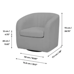 28.75" Monroe Faux Shearing Swivel Tub Chair - Teamson Home -Living Room Furniture GUEST 078ec06d 00b1 4f8b a782 904a66aef37b