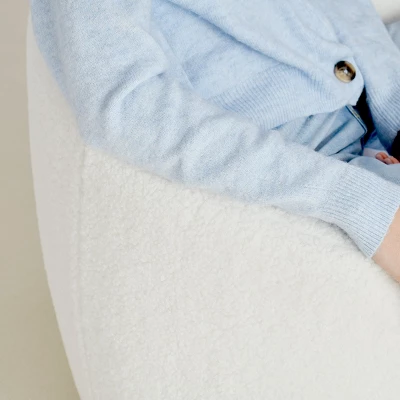 Bella Swivel Barrel Chair,2 Size Soft Touch Upholstered White Teddy Swivel Chair, Armrest 360° Swivel Nursery Chair-Maison Boucle 9 Bella Swivel Barrel Chair,2 Size Soft Touch Upholstered White Teddy Swivel Chair, Armrest 360° Swivel Nursery Chair-Maison Boucle - Image 7