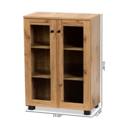 Mason Wood 2 Door Storage Cabinet With Glass Doors Oak Brown/Black - Baxton Studio 11 Mason Wood 2 Door Storage Cabinet With Glass Doors Oak Brown/Black - Baxton Studio -Living Room Furniture GUEST 107ee23c 78c6 4c7a ae1b 64e41eca2e61