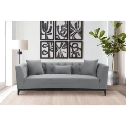 Melange Velvet Sofa Gray - Armen Living -Living Room Furniture GUEST 10b92b4b 8bd7 49f5 8479 ec352c15030a