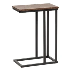 IRIS USA Wood And Metal Side Accent Table, Brown -Living Room Furniture GUEST 167085a1 88bf 4522 ac48 e260217c8d09
