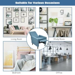 Costway Set Of 2 Push Back Recliner Chair Fabric Tufted Single Sofa W/ Footrest -Living Room Furniture GUEST 27b762fe 9dbb 4b36 8450 9a78723f02d1