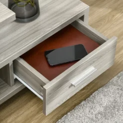 HOMCOM Modern TV Stand For TVs Up To 45", TV Cabinet With Storage Shelf And Drawer, Entertainment Center For Living Room Bedroom, Gray -Living Room Furniture GUEST 2dd7cf4e 3be0 41d2 a082 c7b1f9970fce