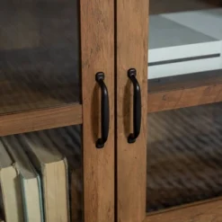 Sophie Rustic Farmhouse X Frame Glass Doors TV Stand For TVs Up To 80" Rustic Oak - Saracina Home 23 Sophie Rustic Farmhouse X Frame Glass Doors TV Stand For TVs Up To 80" Rustic Oak - Saracina Home -Living Room Furniture GUEST 2ef0568d 6fd0 4ebb b1a4 c946a519e5b9