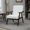 HOMCOM Accent Chair With Softness & Support, Upholstered Arm Chair For Living Room Furniture, Comfy Chair For Bedroom, Living Room Chair, Cream White