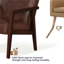 Yaheetech Modern Faux Leather Upholstered Accent Chair Armchair -Living Room Furniture GUEST 366f71bb b30e 495d a231 27224fa74c92