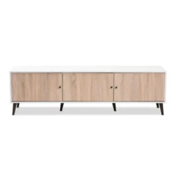 Bastien Light Oak 6 Shelf TV Stand For TVs Up To 60" White/Brown - Baxton Studio 13 Bastien Light Oak 6 Shelf TV Stand For TVs Up To 60" White/Brown - Baxton Studio -Living Room Furniture GUEST 3c4fa12d 46f3 4a1c b48e 52f7b60d7a2b