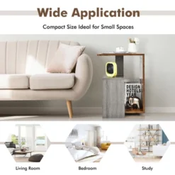 Costway 3 Tier Sofa Side End Table Storage Shelf Accent Compact For Living Room Bedroom -Living Room Furniture GUEST 4354256b a655 4711 b482 ab4a0372e1c2