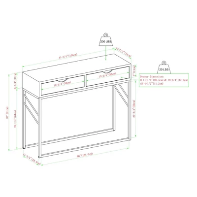 Faux Shagreen Modern 2 Drawer Entry Table - Saracina Home 8 Faux Shagreen Modern 2 Drawer Entry Table - Saracina Home - Image 6