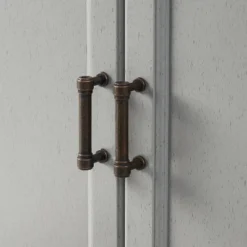 3pc Tara Entertainment Set With Open Shelving Distressed Gray - Crosley -Living Room Furniture GUEST 4ce19f1f 2357 440a 9fc8 2d6db003168c