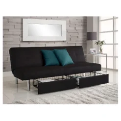 DHP Sola Storage Futon Black - Dorel Home Products -Living Room Furniture GUEST 4d6ef49a 6696 476e 9103 ded1e590474c