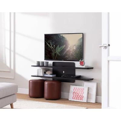 Mater 2 Tiers Open Shelves Floating Console Fits Tv's Up To 65" - HOMES: Inside + Out 6 Mater 2 Tiers Open Shelves Floating Console Fits Tv's Up To 65" - HOMES: Inside + Out - Image 4