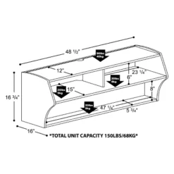 Altus Wall Mounted TV Stand For TVs Up To 50" - Prepac -Living Room Furniture GUEST 5c5ca64e a194 435b bba2 b9c1ab98c229