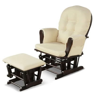Costway Glider And Ottoman Cushion Set Wood Baby Nursery Rocking Chair 12 Costway Glider And Ottoman Cushion Set Wood Baby Nursery Rocking Chair - Image 10