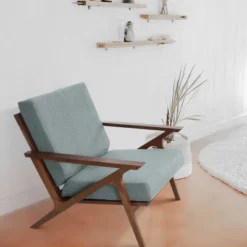 Mid Century Modern Armchair Solid Hardwood Upholstered Accent Chair -Living Room Furniture GUEST 7ccdd13a a1f0 4f3a b659 8c5f0372955d