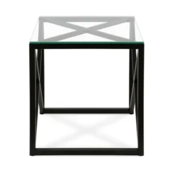 22' Geometric Metal Side Table In Black - Henn&Hart