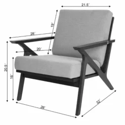 Mid Century Modern Armchair Solid Hardwood Upholstered Accent Chair -Living Room Furniture GUEST 8306b29f b96f 483f a1b8 ffd2780a10bd