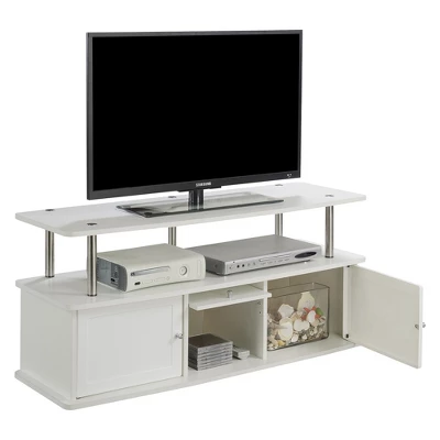 Designs2Go With 3 Cabinets TV Stand For TVs Up To 60" White - Breighton Home 3 Designs2Go With 3 Cabinets TV Stand For TVs Up To 60" White - Breighton Home
