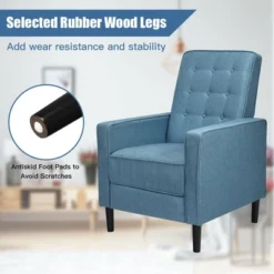 Costway Set Of 2 Push Back Recliner Chair Fabric Tufted Single Sofa W/ Footrest -Living Room Furniture GUEST 87ade7ff f4aa 4059 8b4b d71a249a9c92