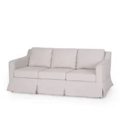 Arrastra Contemporary Fabric 3 Seater Sofa With Skirt - Christopher Knight Home -Living Room Furniture GUEST 8bf2d742 c19e 4d17 8dcb 4755a576104b