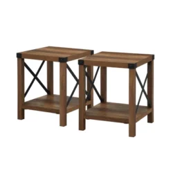 Set Of 2 Sophie Rustic Farmhouse X Frame Side Tables - Saracina Home -Living Room Furniture GUEST 94f15c68 b382 4925 90f4 ac7532c4c41e
