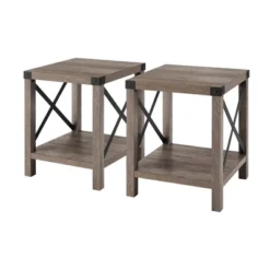 Set Of 2 Sophie Rustic Farmhouse X Frame Side Tables - Saracina Home -Living Room Furniture GUEST 960bef5e 3c5c 4d02 b13f f506cb00d421
