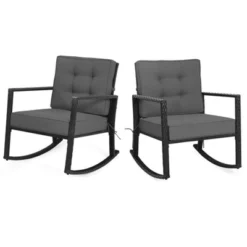 Tangkula 2PCS Outdoor Wicker Rocking Chairs Glider Rattan Rocker Recliner With Cushion 23 Tangkula 2PCS Outdoor Wicker Rocking Chairs Glider Rattan Rocker Recliner With Cushion -Living Room Furniture GUEST 98ec9d48 0c4d 454a b078 47087b3bb2a3