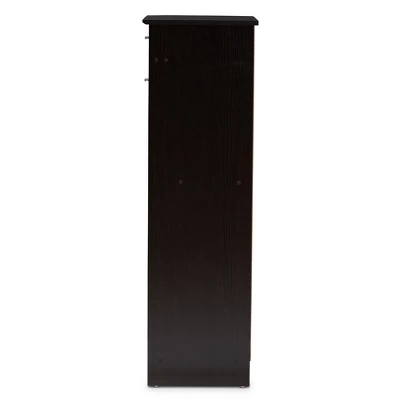 Acadia Modern And Contemporary Finished Shoe Cabinet Dark Brown - Baxton Studio 5 Acadia Modern And Contemporary Finished Shoe Cabinet Dark Brown - Baxton Studio - Image 3