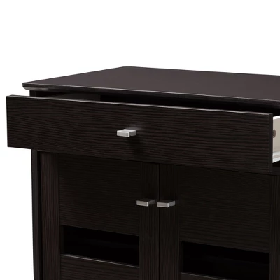 Acadia Modern And Contemporary Finished Shoe Cabinet Dark Brown - Baxton Studio 7 Acadia Modern And Contemporary Finished Shoe Cabinet Dark Brown - Baxton Studio - Image 5