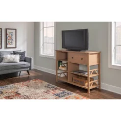 Titian Tall TV Stand For TVs Up To 50" Light Brown - Linon -Living Room Furniture GUEST a5fb3e97 a936 41d3 9857 402c91db491e