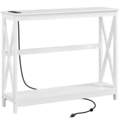 Yaheetech 2-Tier Sofa Table With Outlet For Hallway/Living Room/Corridor -Living Room Furniture GUEST ae7d9c7e c049 4f89 808f 76b217af1f7c
