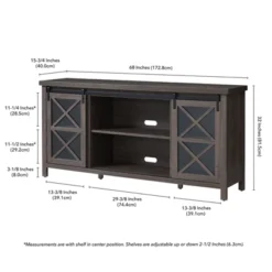 68 In. Alder Brown TV Stand - Henn&Hart -Living Room Furniture GUEST b1666cae fe64 4cf2 936c d027c4ab92c0