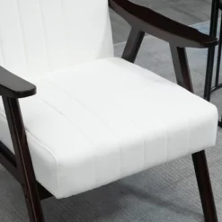HOMCOM Accent Chair With Softness & Support, Upholstered Arm Chair For Living Room Furniture, Comfy Chair For Bedroom, Living Room Chair, Cream White -Living Room Furniture GUEST b3d07c2e 4946 4f66 bd4f 7fcdca3440b9