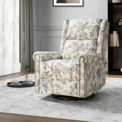 Franciscus Manual Swivel Transitional Glider Recliner With Nailhead Trims And Swivel Base | KARAT HOME -Living Room Furniture GUEST b52b952d db92 4206 b732 e5b79f28193b