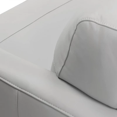 Jedd Genuine Leather Sofa Dove Gray - Armen Living 4 Jedd Genuine Leather Sofa Dove Gray - Armen Living - Image 2