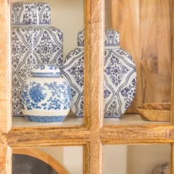 Tucker Curio Cabinet White/Natural - Stylecraft