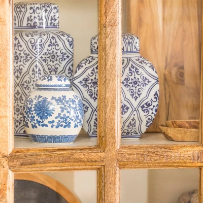 Tucker Curio Cabinet White/Natural - Stylecraft 3 Tucker Curio Cabinet White/Natural - Stylecraft