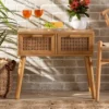 Falan Wood With Rattan 2 Drawer Console Table Oak Brown - Baxton Studio 2 Falan Wood With Rattan 2 Drawer Console Table Oak Brown - Baxton Studio -Living Room Furniture GUEST bf2f2e94 a671 43bc b6af eb0e203a5f28