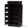 Acadia Modern And Contemporary Finished Shoe Cabinet Dark Brown - Baxton Studio