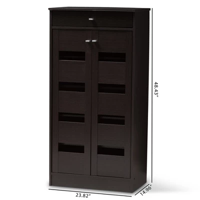 Acadia Modern And Contemporary Finished Shoe Cabinet Dark Brown - Baxton Studio 13 Acadia Modern And Contemporary Finished Shoe Cabinet Dark Brown - Baxton Studio - Image 11