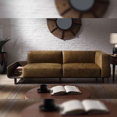 91" Blanca Sofa Berham Chestnut - Acme Furniture 3 91" Blanca Sofa Berham Chestnut - Acme Furniture