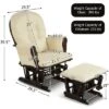 Costway Glider And Ottoman Cushion Set Wood Baby Nursery Rocking Chair -Living Room Furniture GUEST e4059a26 e29f 4596 b0b8 3a8c5abb02aa