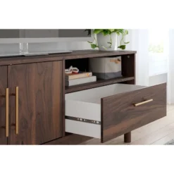 59" Calverson TV Stand For TVs Up To 63" Brown/Beige - Signature Design By Ashley -Living Room Furniture GUEST e546ab15 32aa 4f11 9c07 af08b70a8fe8
