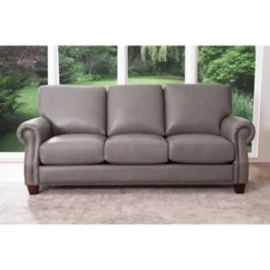 Logan Leather Sofa Gray - Abbyson Living