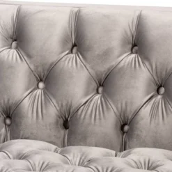 Zanetta Velvet Finished Sofa Gray - Baxton Studio