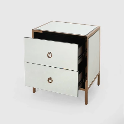 Ardith Glam 2 Drawer Cabinet Mirrored - Christopher Knight Home 6 Ardith Glam 2 Drawer Cabinet Mirrored - Christopher Knight Home - Image 4