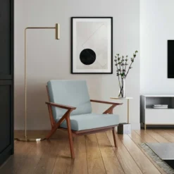 Mid Century Modern Armchair Solid Hardwood Upholstered Accent Chair -Living Room Furniture GUEST f06225bf 6c3e 4587 9505 ad9dd7333a30