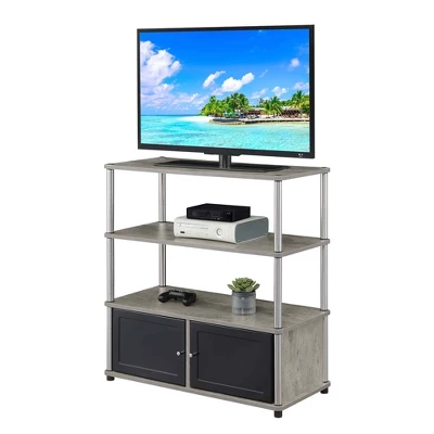 Designs2Go Highboy TV Stand For TVs Up To 50" With Storage Cabinets And Shelves Faux Birch - Breighton Home 4 Designs2Go Highboy TV Stand For TVs Up To 50" With Storage Cabinets And Shelves Faux Birch - Breighton Home - Image 2