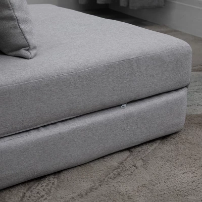 HOMCOM Convertible Flip Chair, Floor Lazy Sofa, Folding Couch Bed With Adjustable Backrest, Metal Frame And Pillows, Living Room Bedroom 5 HOMCOM Convertible Flip Chair, Floor Lazy Sofa, Folding Couch Bed With Adjustable Backrest, Metal Frame And Pillows, Living Room Bedroom - Image 4